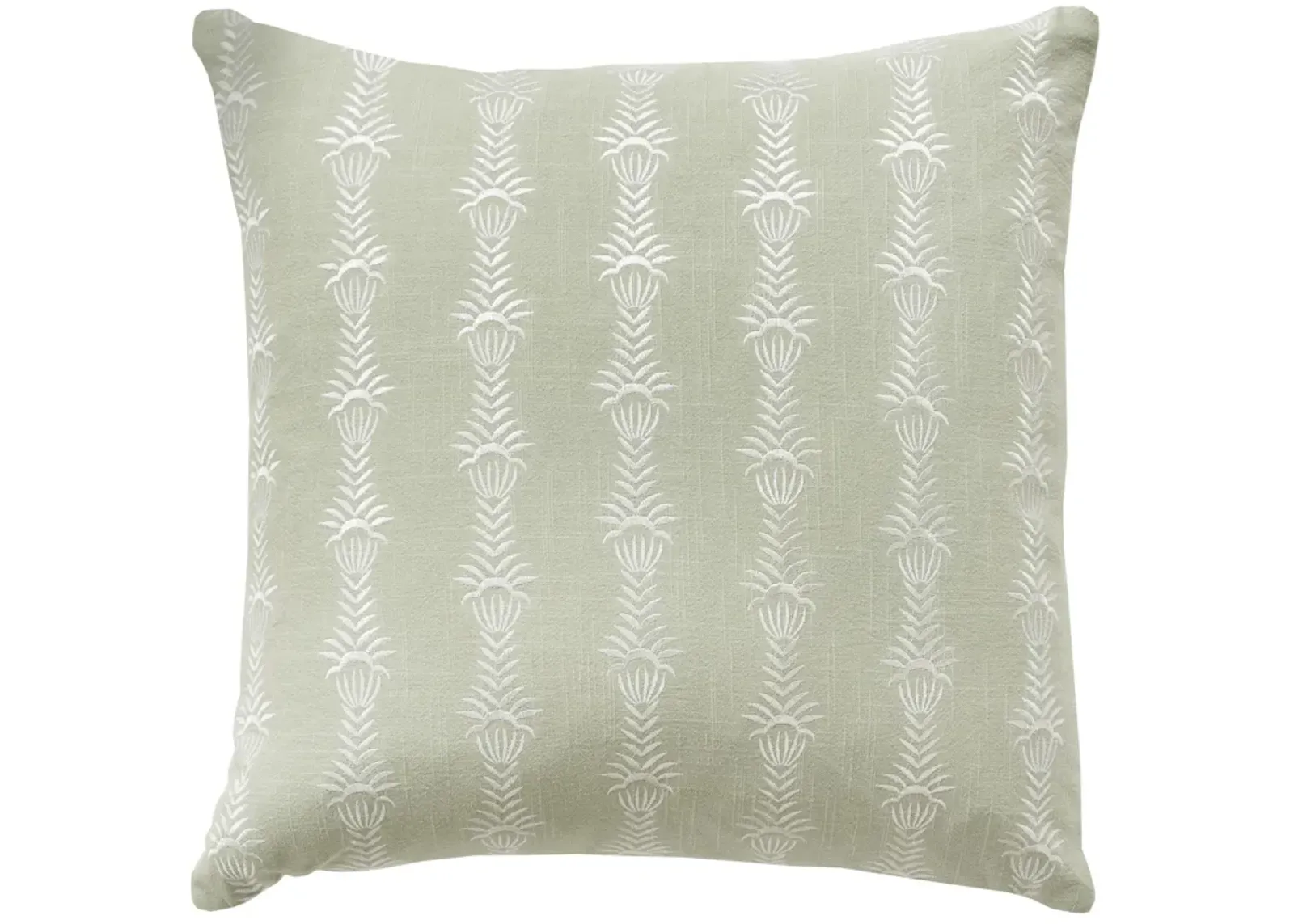 botanical stripe light green  Pillow