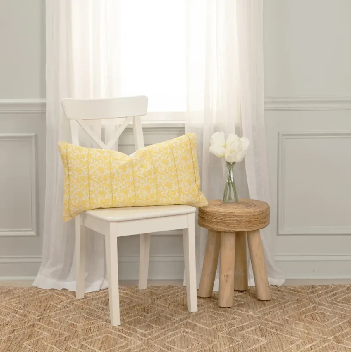 botanical  yellow Pillow