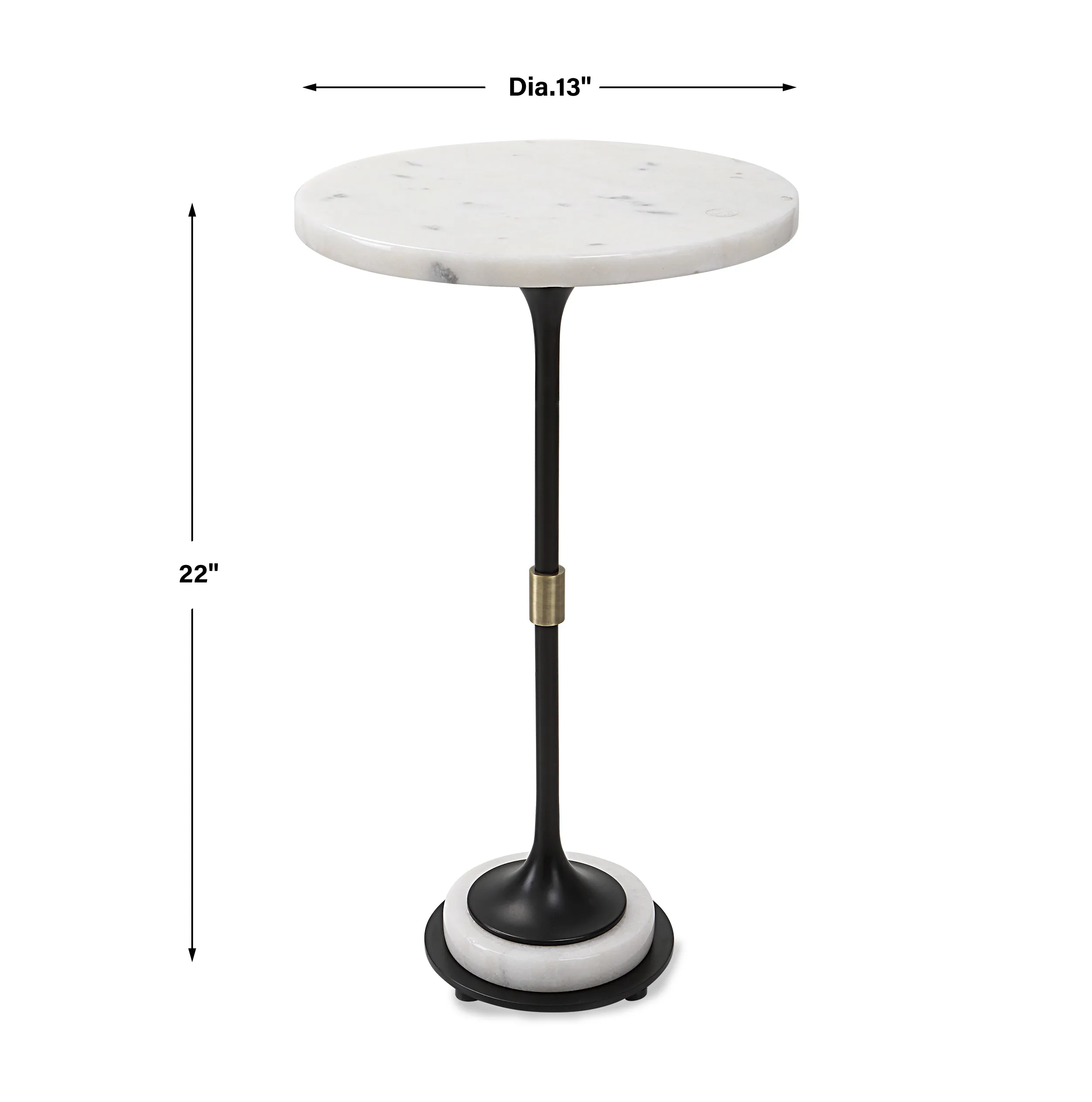 Sentry White Marble Accent Table