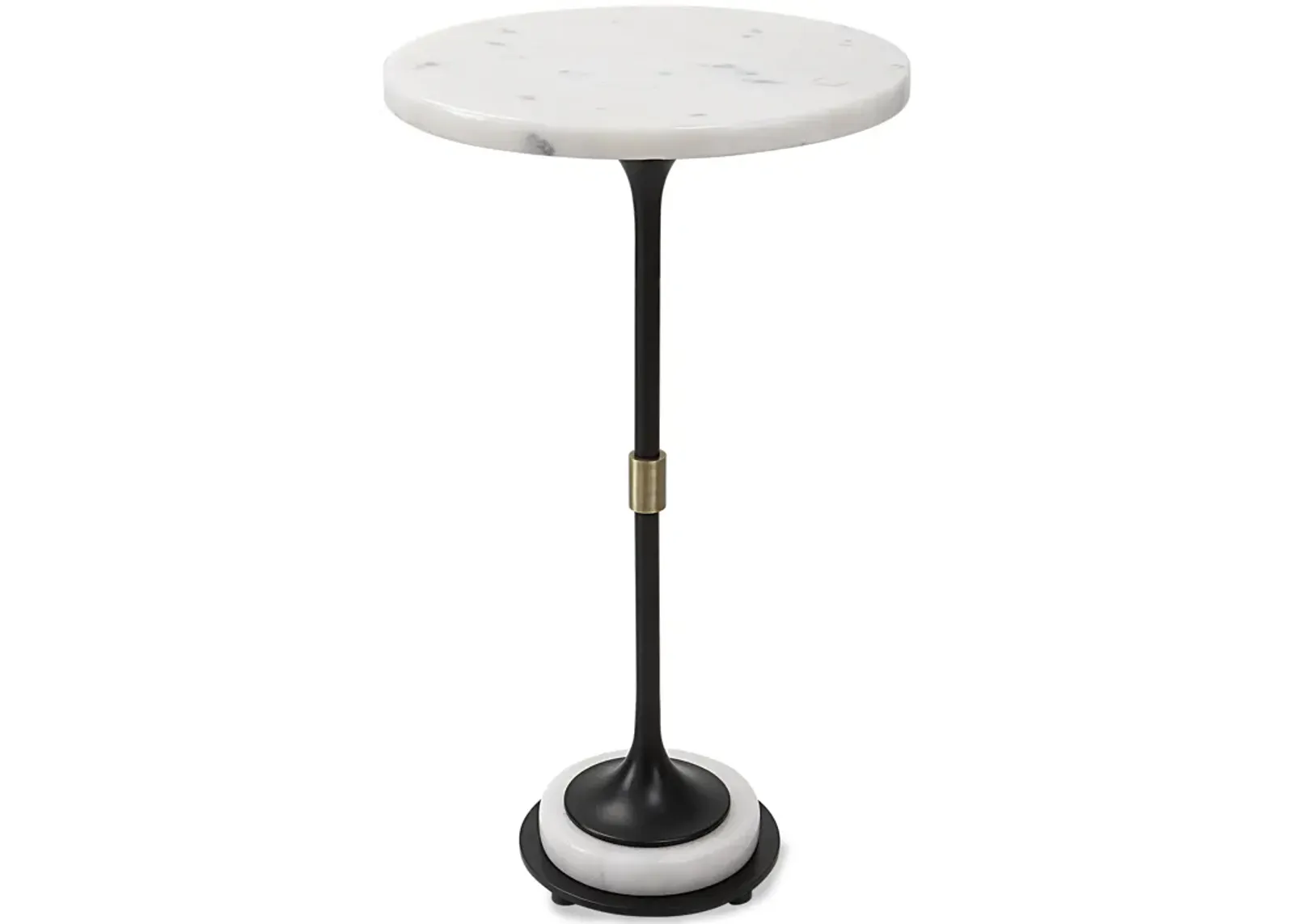 Sentry White Marble Accent Table