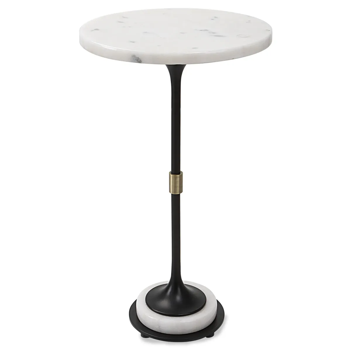 Sentry White Marble Accent Table