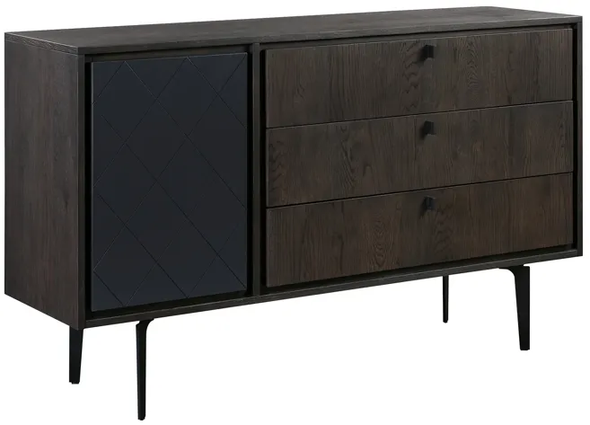 Cross Solid Oak And Metal 3-Drawer Dresser