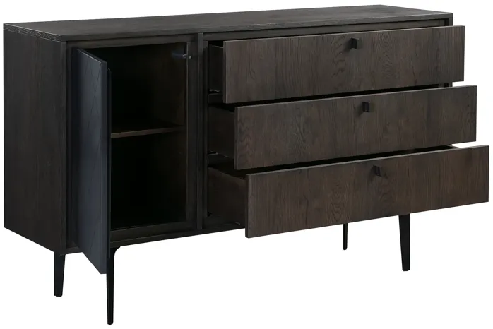 Cross Solid Oak And Metal 3-Drawer Dresser