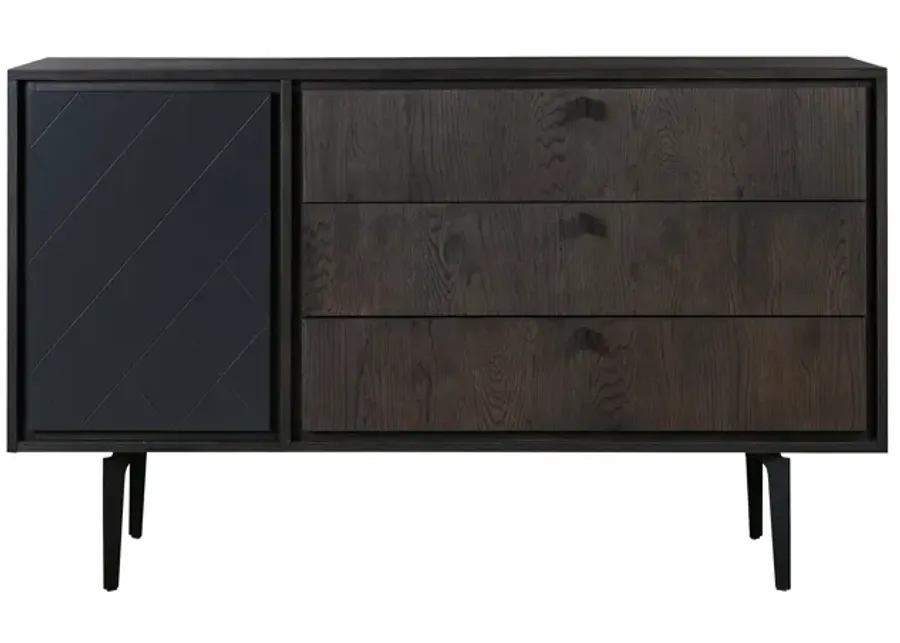 Cross Solid Oak And Metal 3-Drawer Dresser