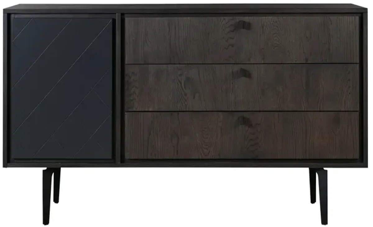 Cross Solid Oak And Metal 3-Drawer Dresser