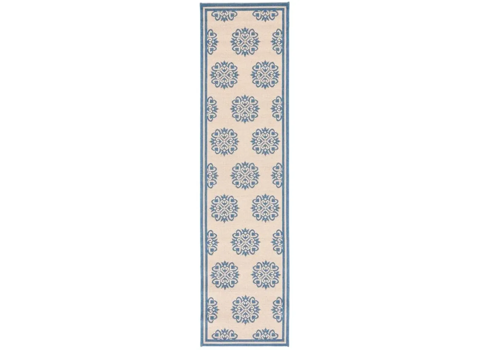 LINDEN 181 Collection LND181M-28 Blue / Creme 2'-2" X 8'