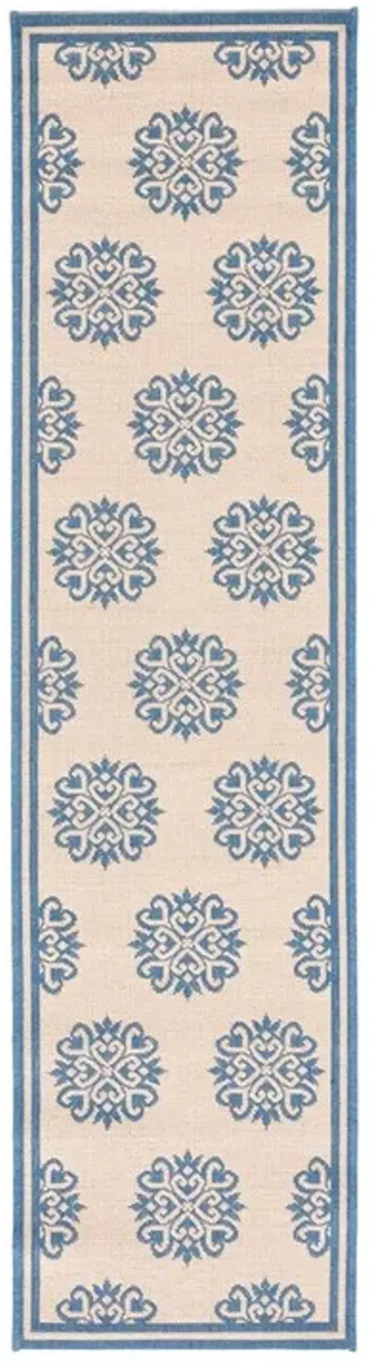 LINDEN 181 Collection LND181M-28 Blue / Creme 2'-2" X 8'