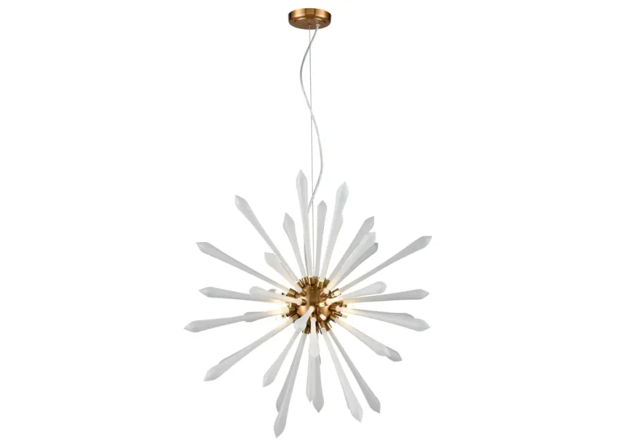 Spiritus 28" Wide 13-Light Chandelier - Aged Brass