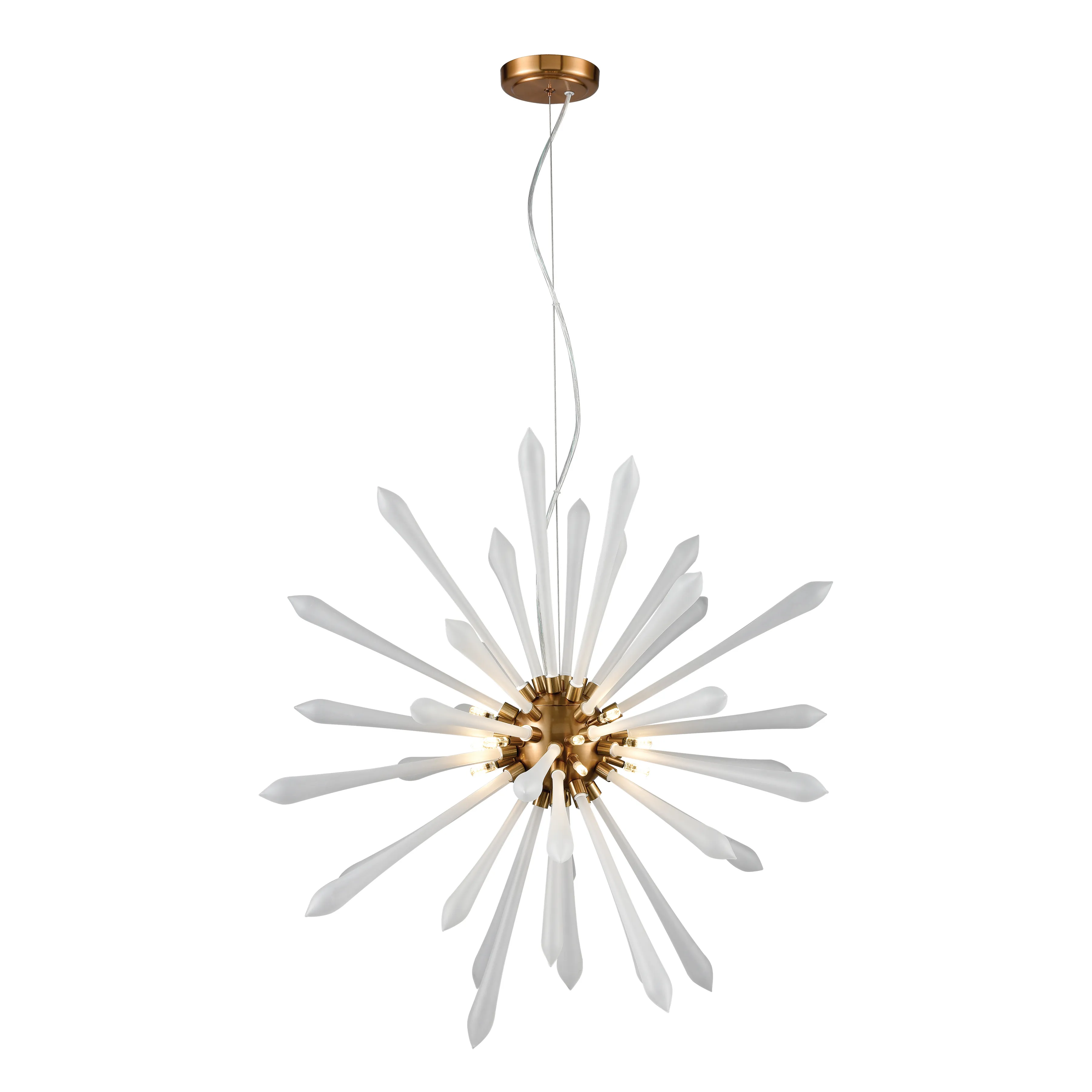 Spiritus 28" Wide 13-Light Chandelier - Aged Brass