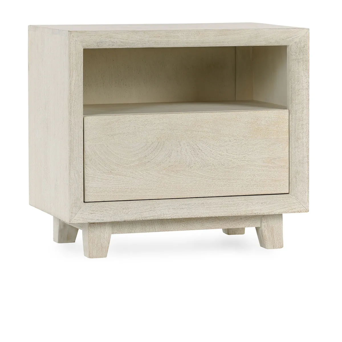 Reece One-Drawer Mango Wood Nightstand in Sand