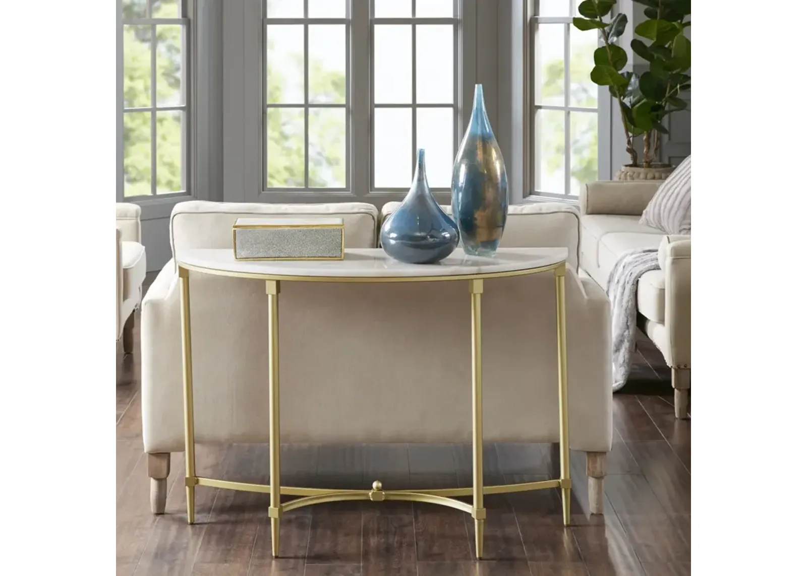 Madison Park Signature Bordeaux White/Gold Console Table