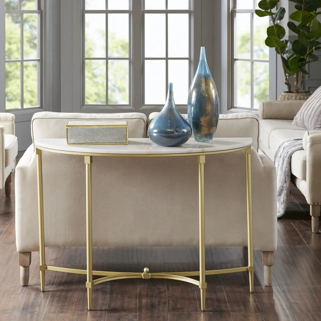 Madison Park Signature Bordeaux White/Gold Console Table