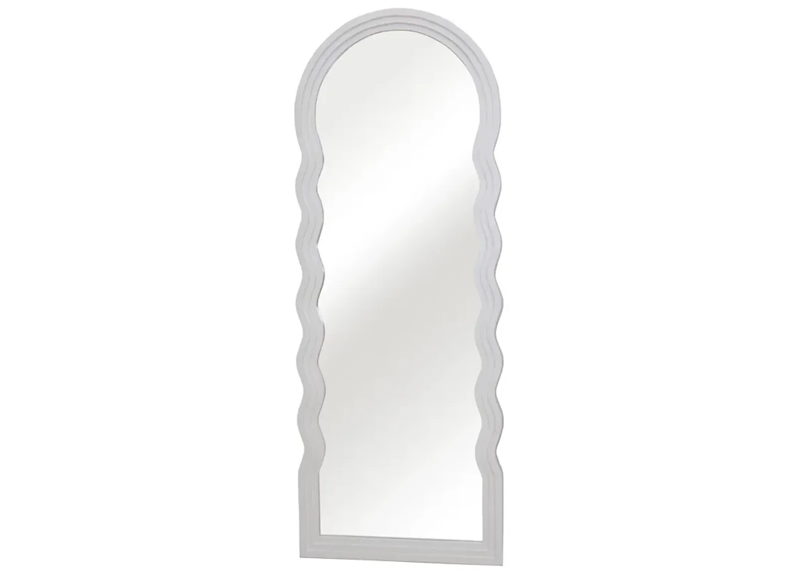 24x64 Layered Curvy Leaner Mirror, White