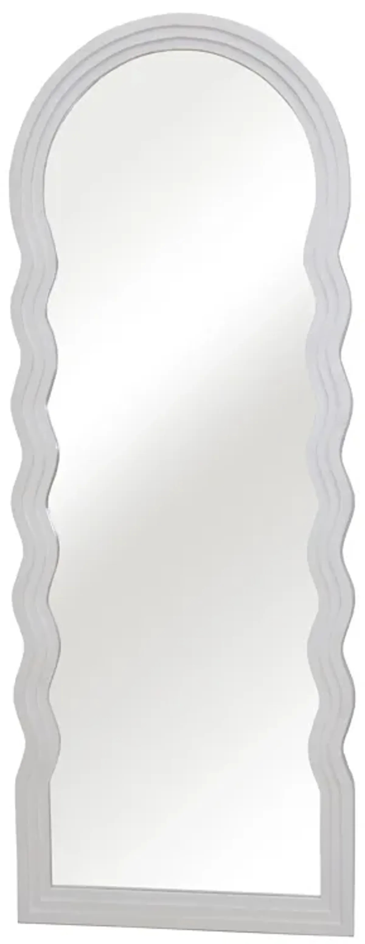 24x64 Layered Curvy Leaner Mirror, White