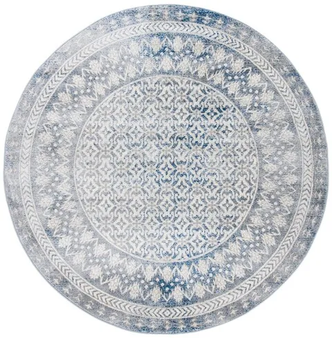 Brentwood 899 Ivory / Light Grey 6'-7" X 6'-7" Round Round Powerloomed Rug