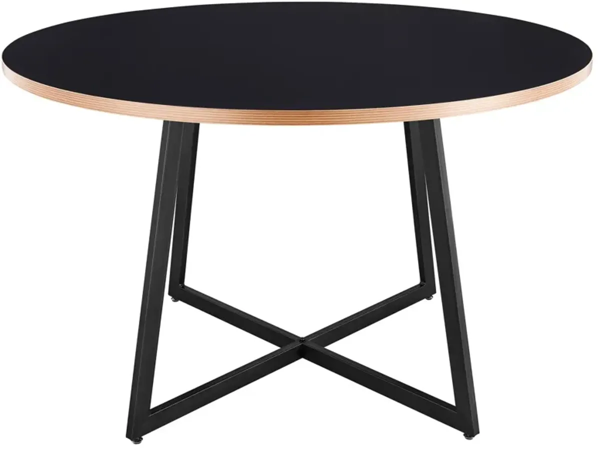 courtdale kd 48" round dining table, black(assembly required)