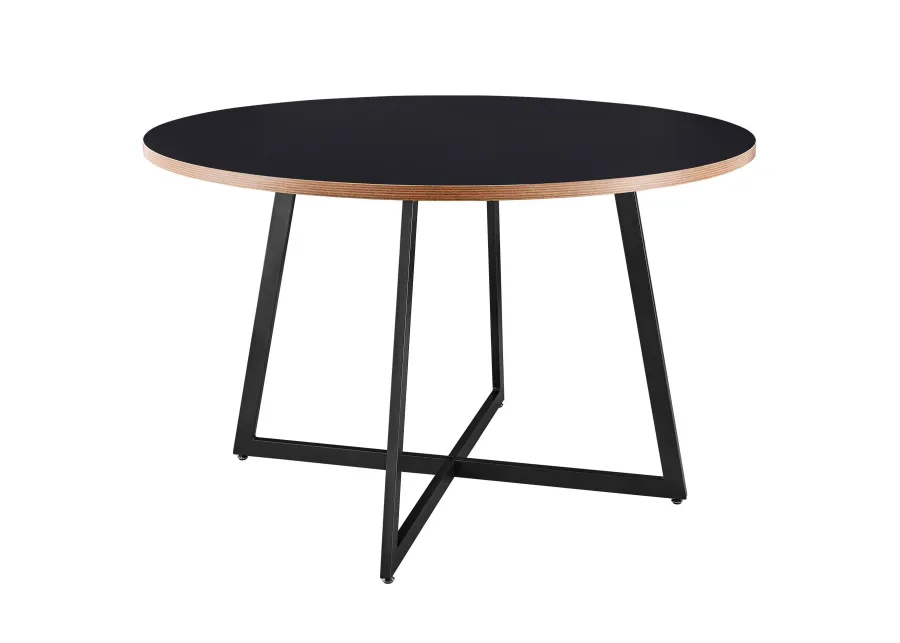 courtdale kd 48" round dining table, black(assembly required)