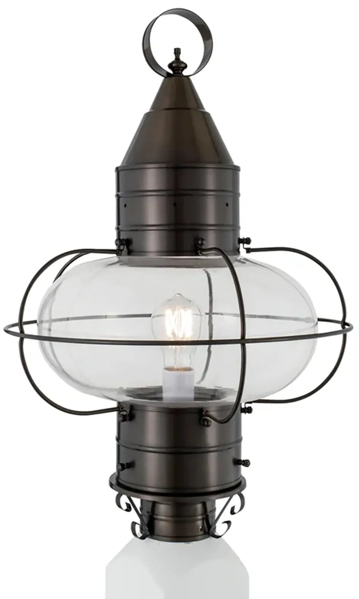 Classic Onion Outdoor Post Light - Bronze with Clear Glass