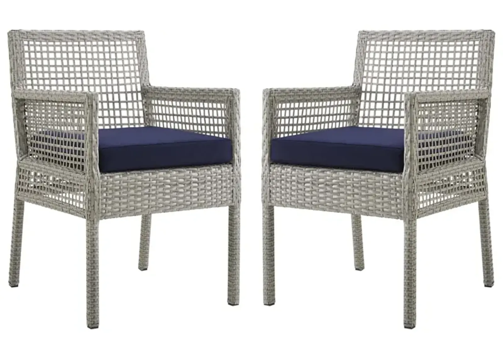 Aura Dining Armchair Outdoor Patio Wicker Rattan Set of 2