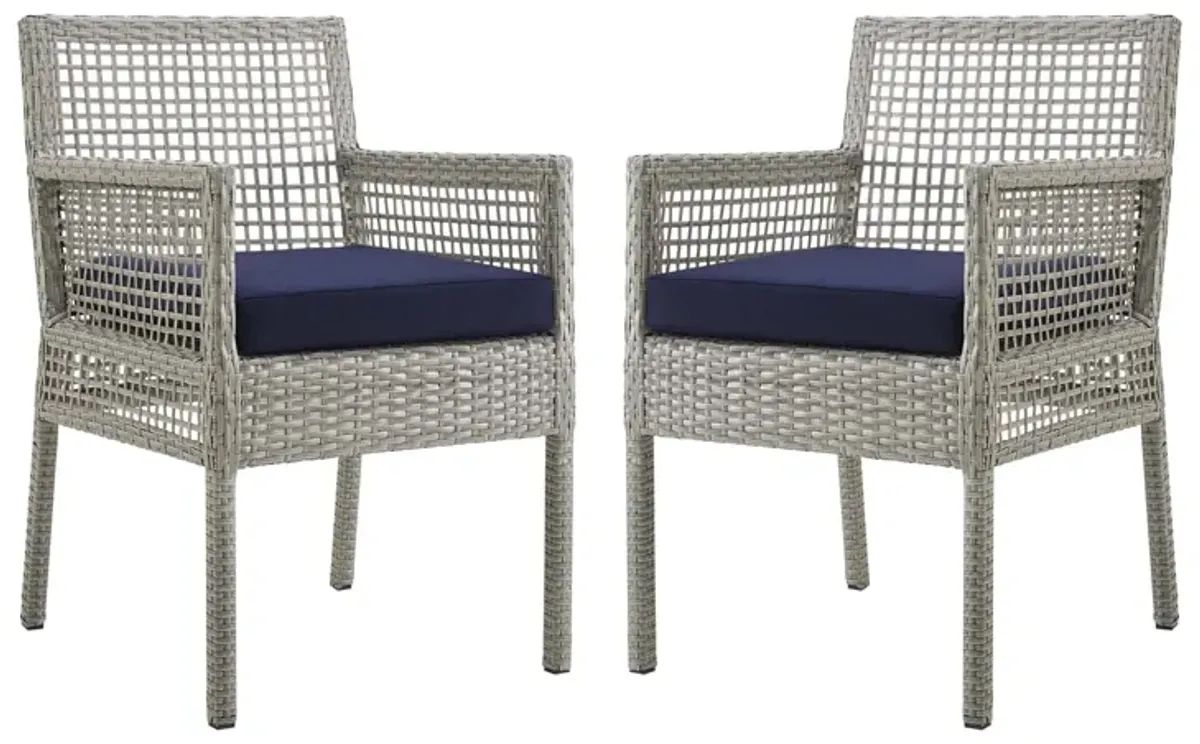 Aura Dining Armchair Outdoor Patio Wicker Rattan Set of 2