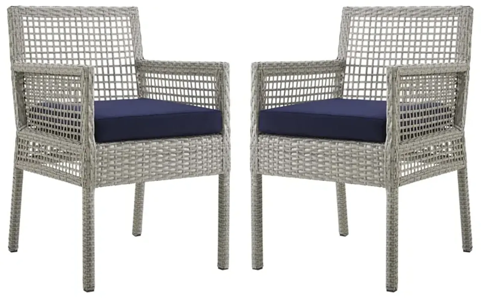 Aura Dining Armchair Outdoor Patio Wicker Rattan Set of 2