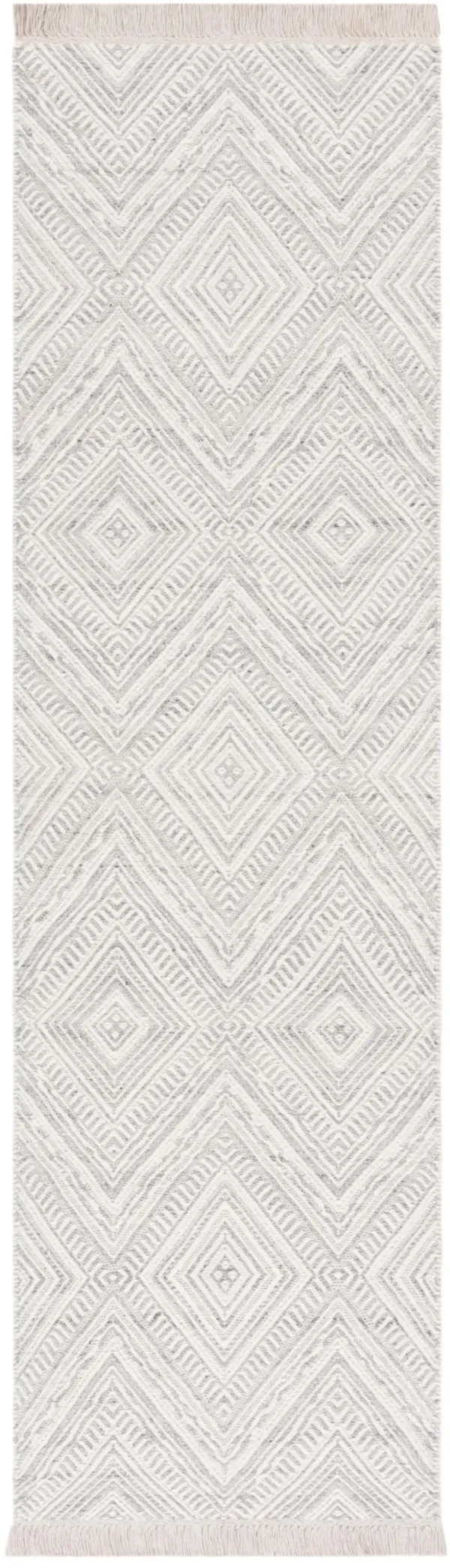KILIM 767 LIGHT GREY  2'-3' x 8' Runner Rug