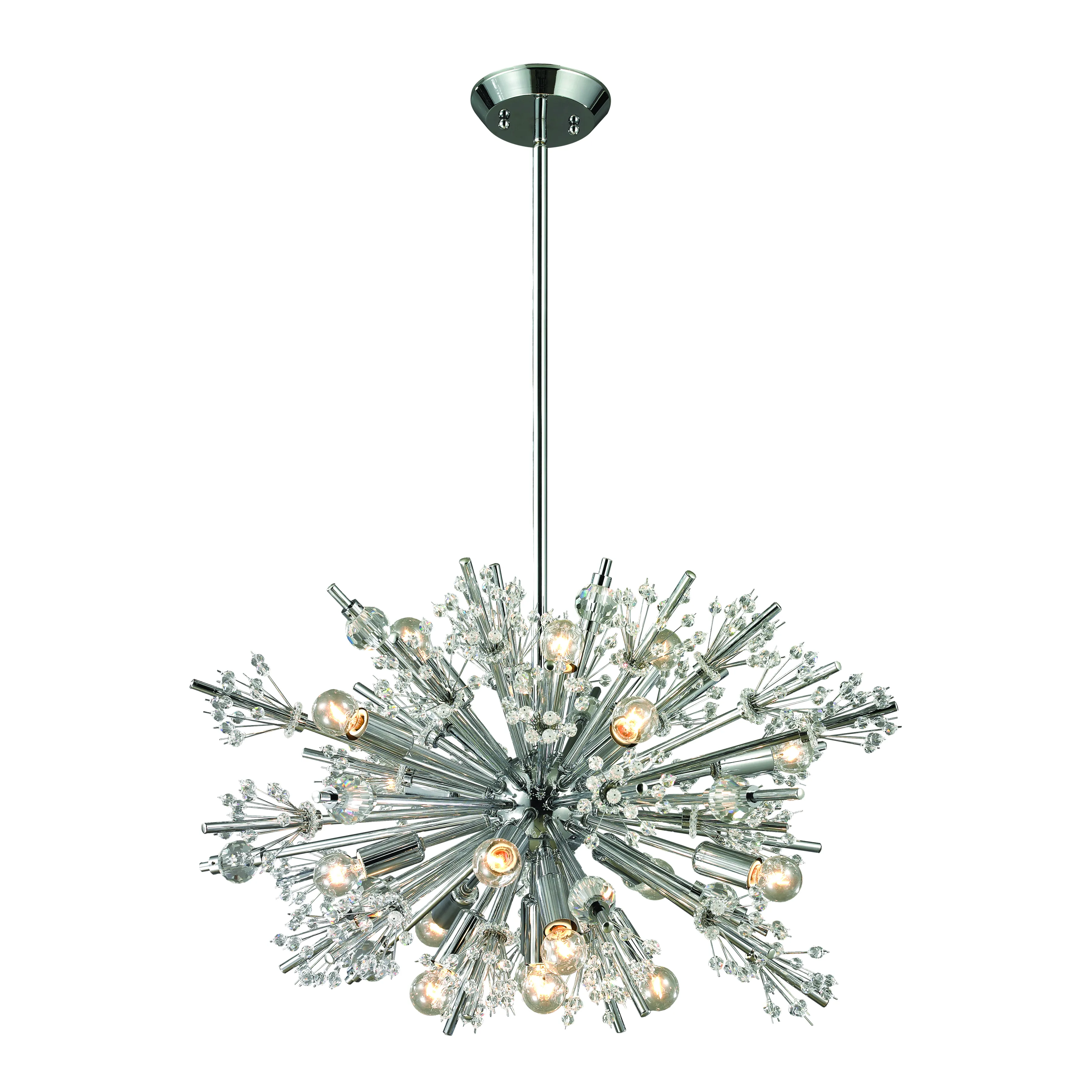 Starburst 26" Wide 19-Light Chandelier - Polished Chrome