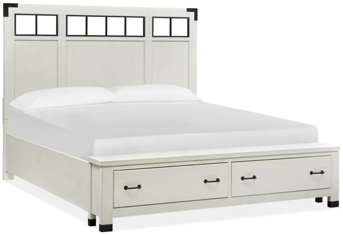 Harper Springs Complete Cal. King Panel Storage Bed w/Metal/Wood Headboard