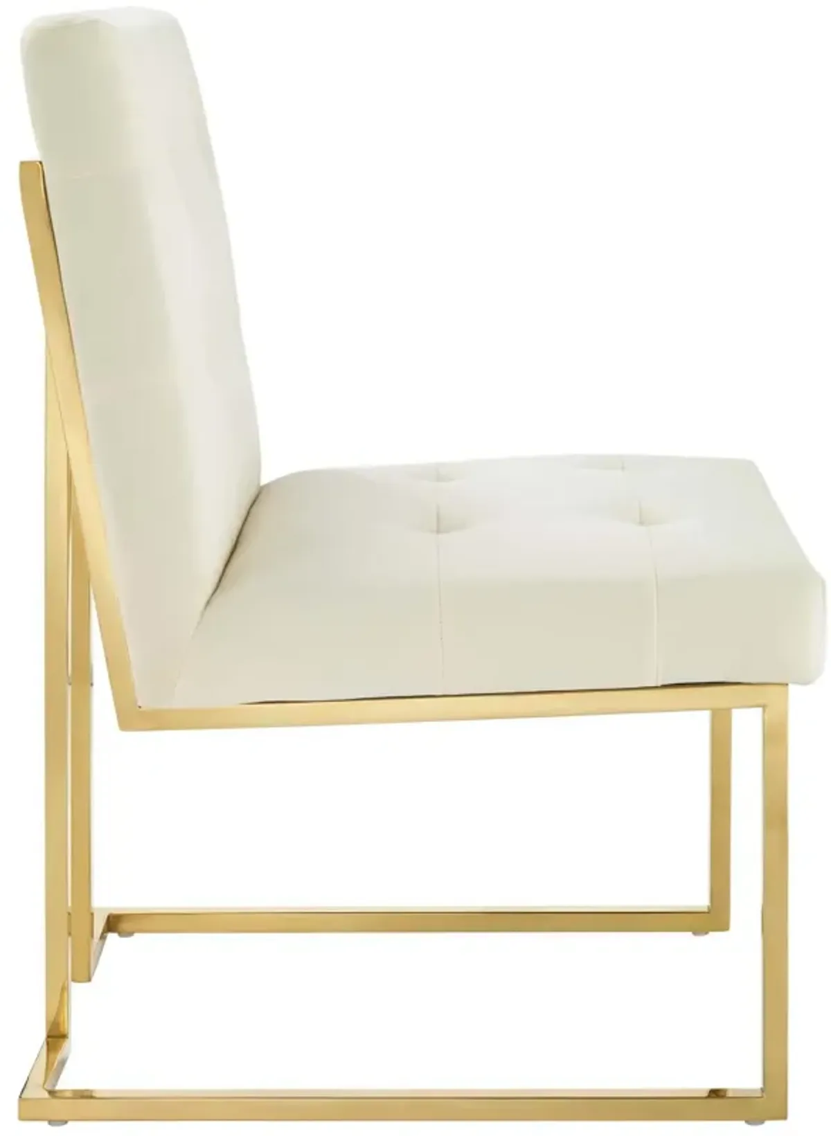 Privy Gold Stainless Steel Performance Velvet Dining Chair