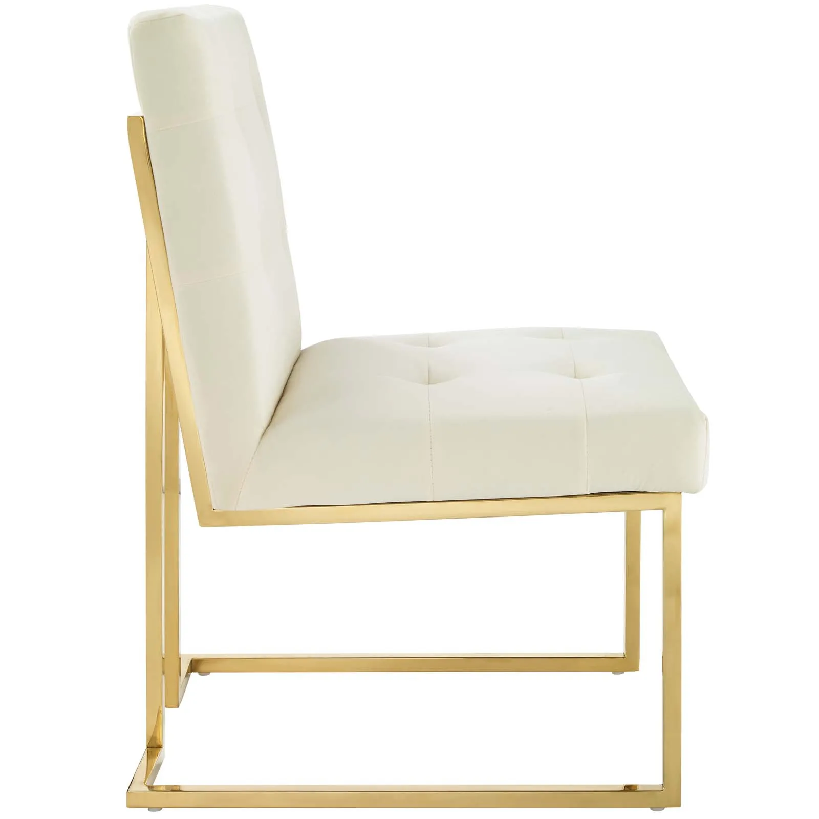 Privy Gold Stainless Steel Performance Velvet Dining Chair