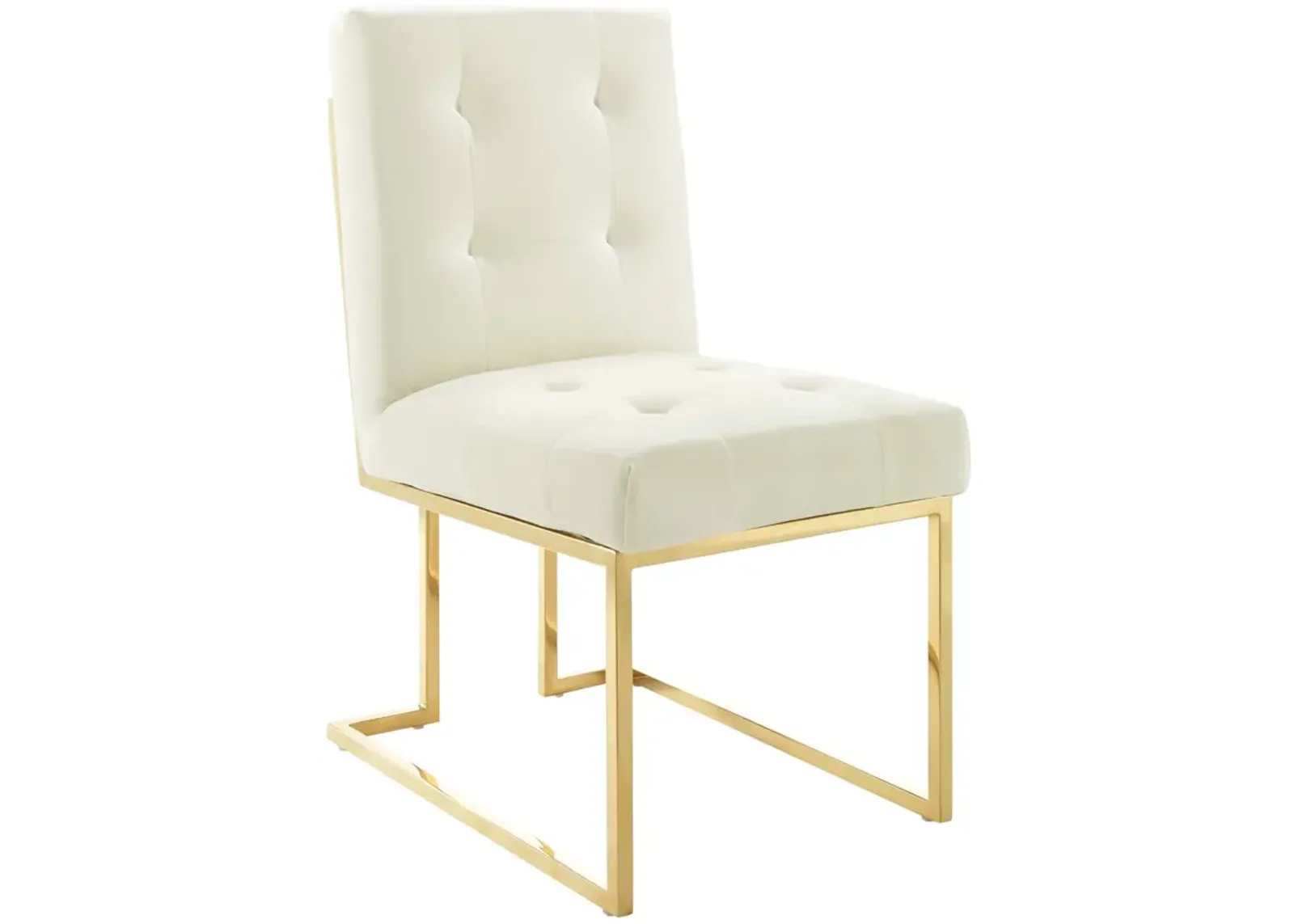 Privy Gold Stainless Steel Performance Velvet Dining Chair