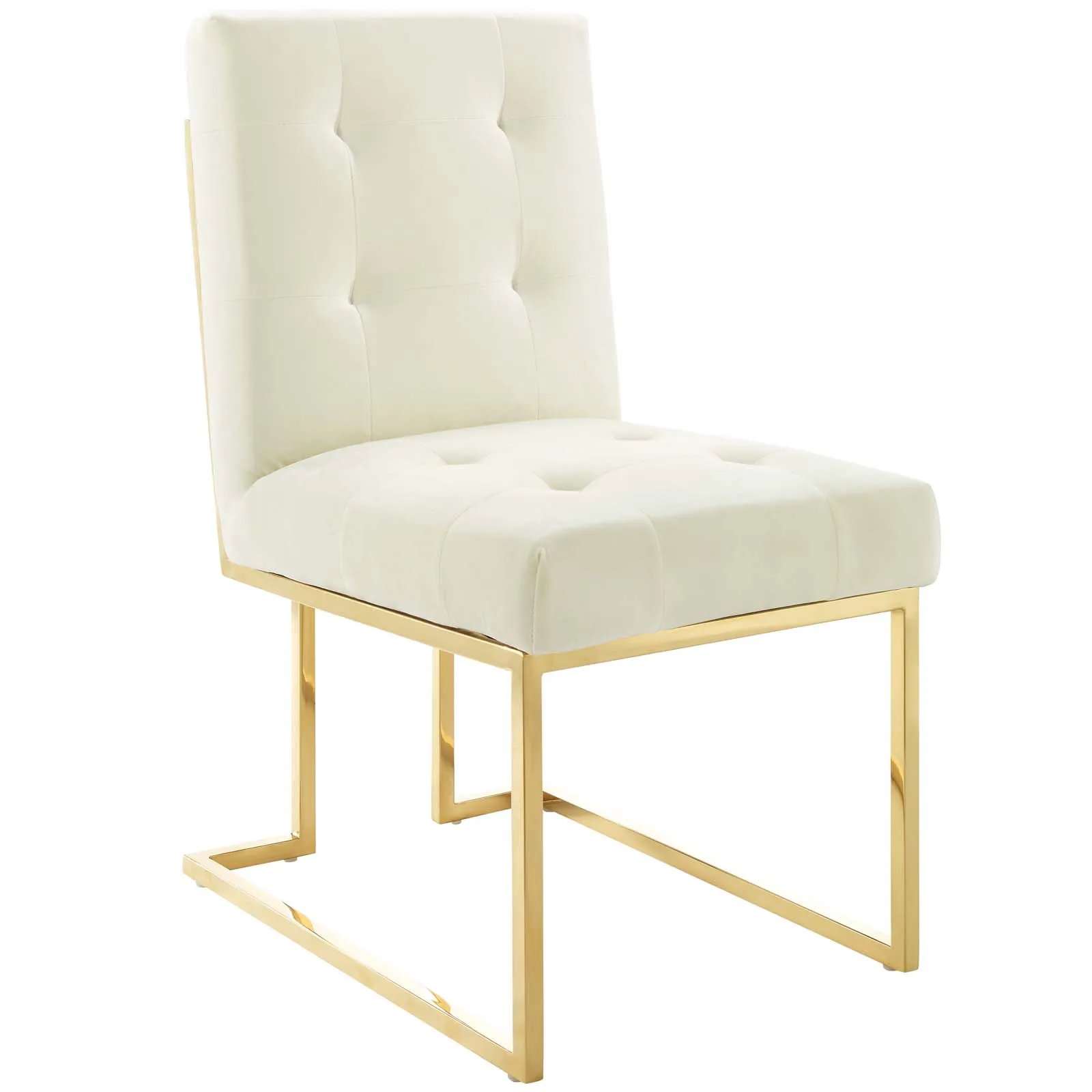 Privy Gold Stainless Steel Performance Velvet Dining Chair