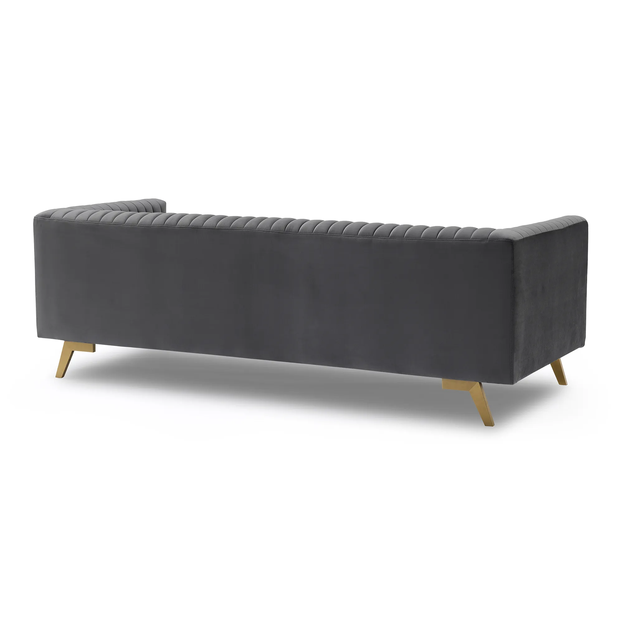 Liv Modern Dark Gray Velvet Sofa