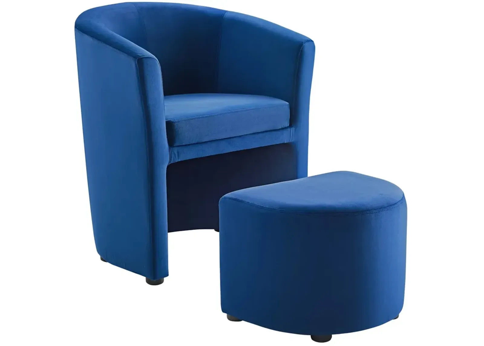 Divulge Performance Velvet Arm Chair and Ottoman Set