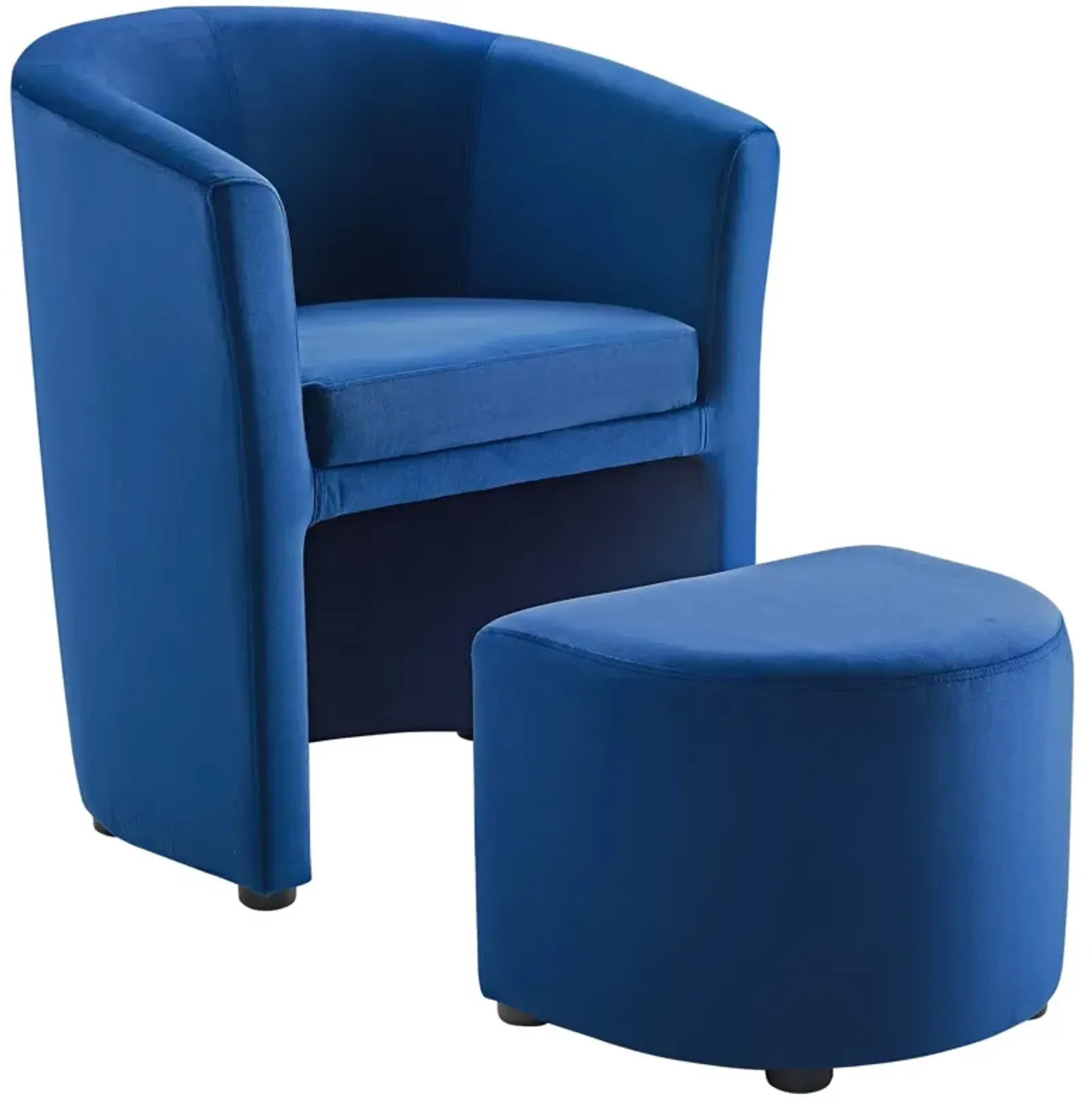 Divulge Performance Velvet Arm Chair and Ottoman Set