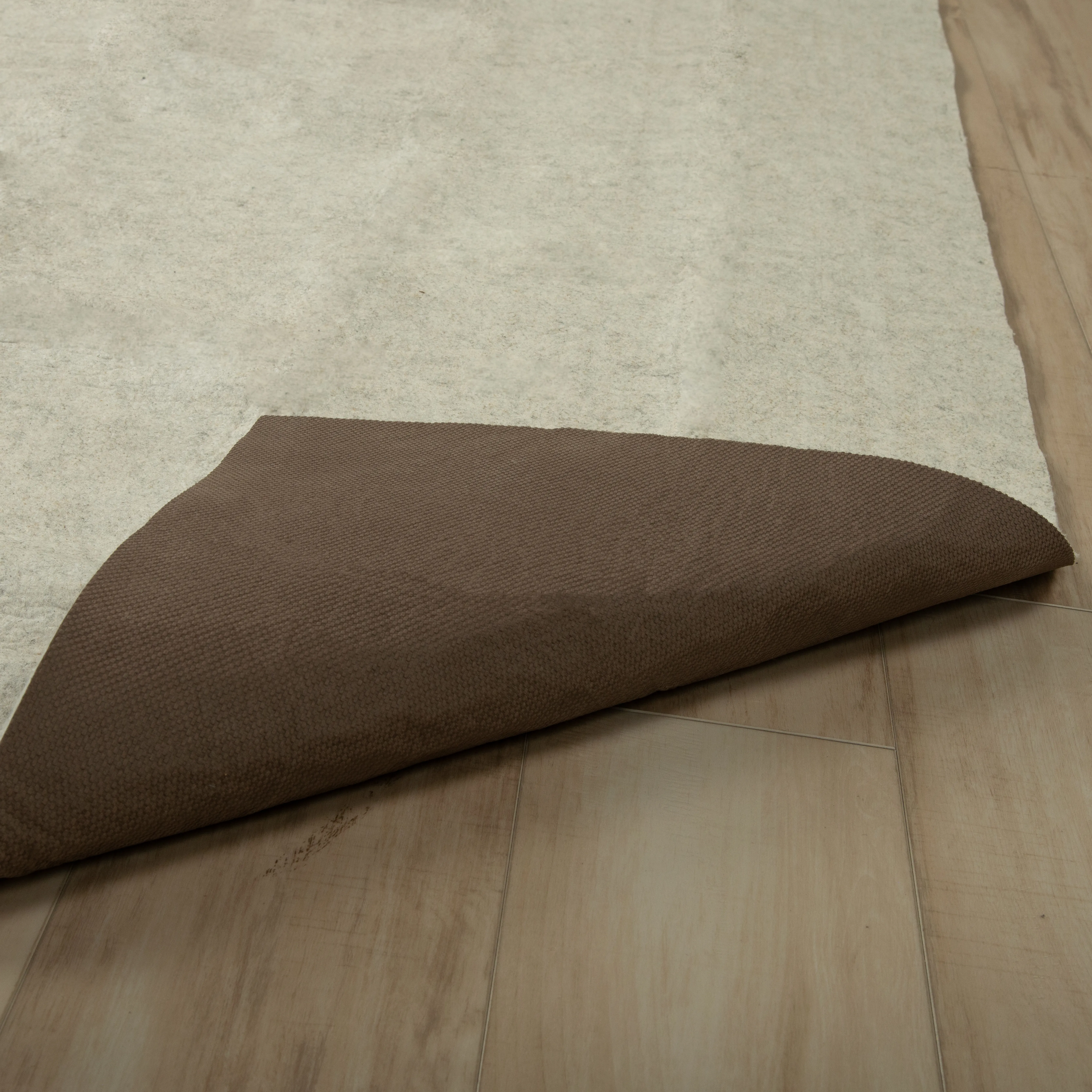 Ultra Rug Pad Beige Solid under padding Recycled Synthetic 2' x 4' Rectangle Rug Pad