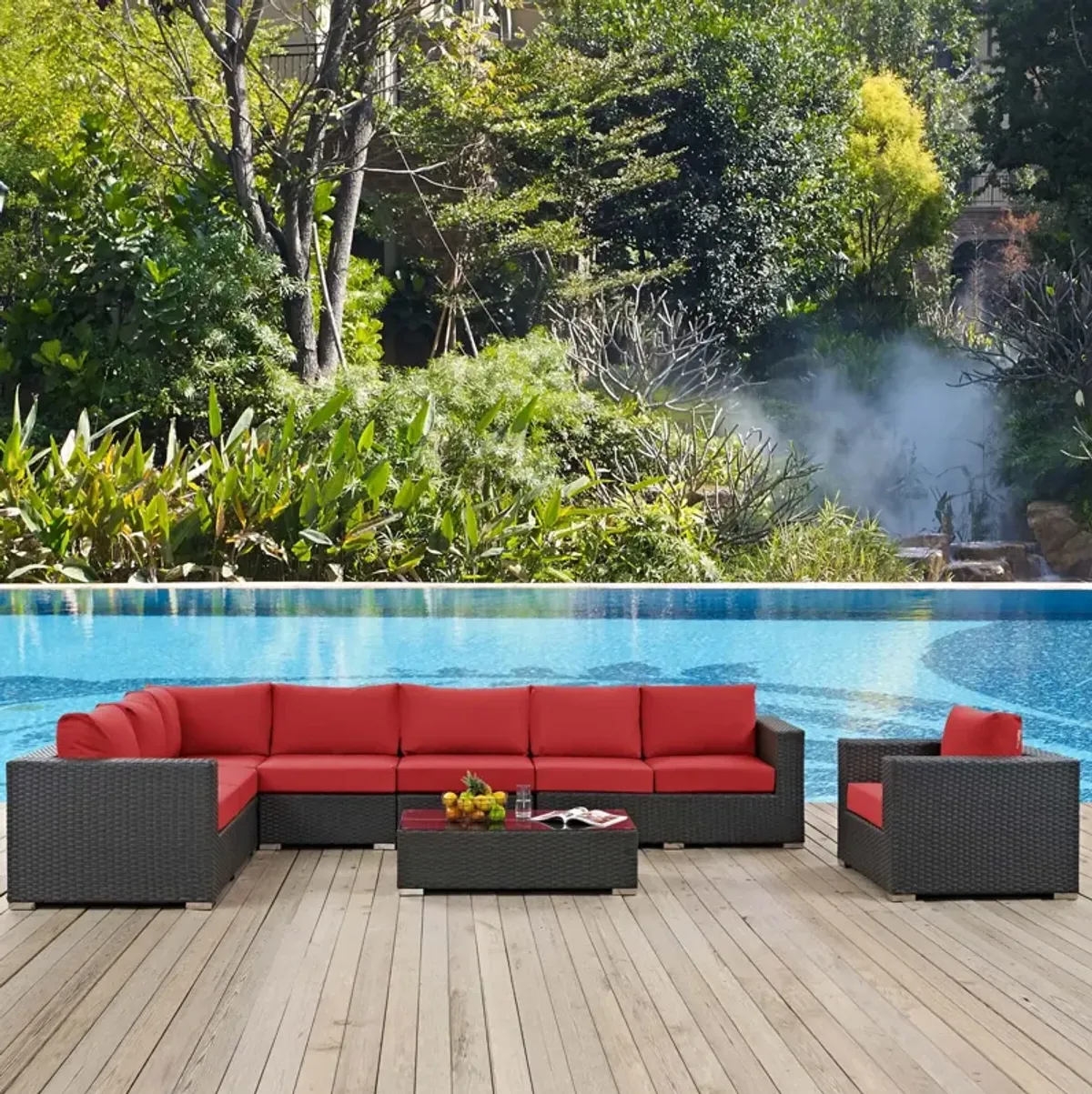 Sojourn 7 Piece Outdoor Patio Sunbrella® Sectional Set