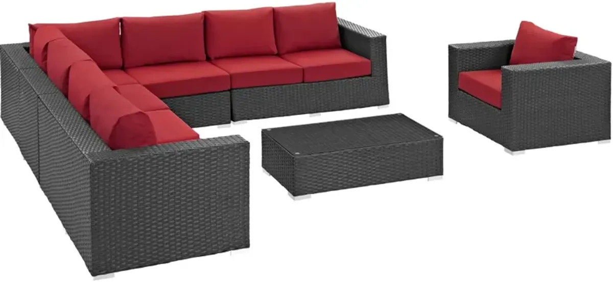 Sojourn 7 Piece Outdoor Patio Sunbrella® Sectional Set