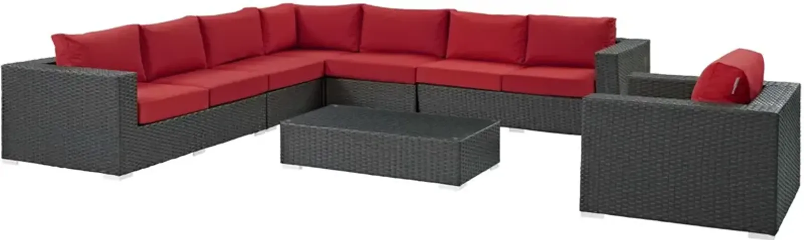 Sojourn 7 Piece Outdoor Patio Sunbrella® Sectional Set