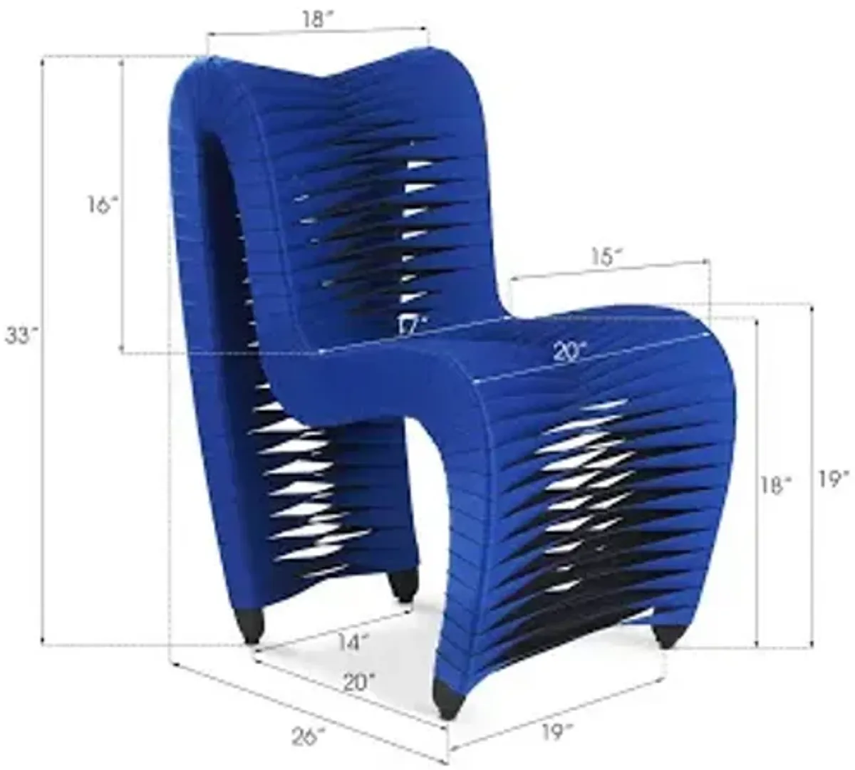 seat belt dining chair, blue/black