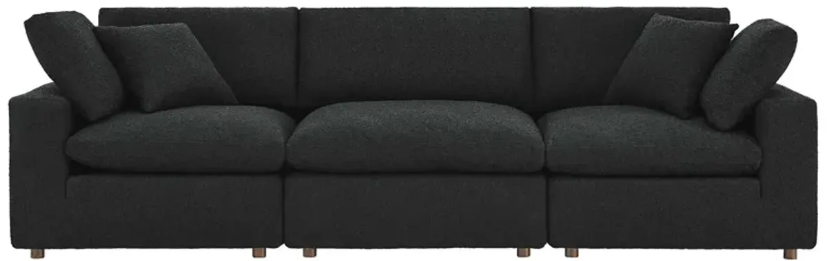 Commix Down Filled Overstuffed Boucle Fabric 3-Seater Sofa