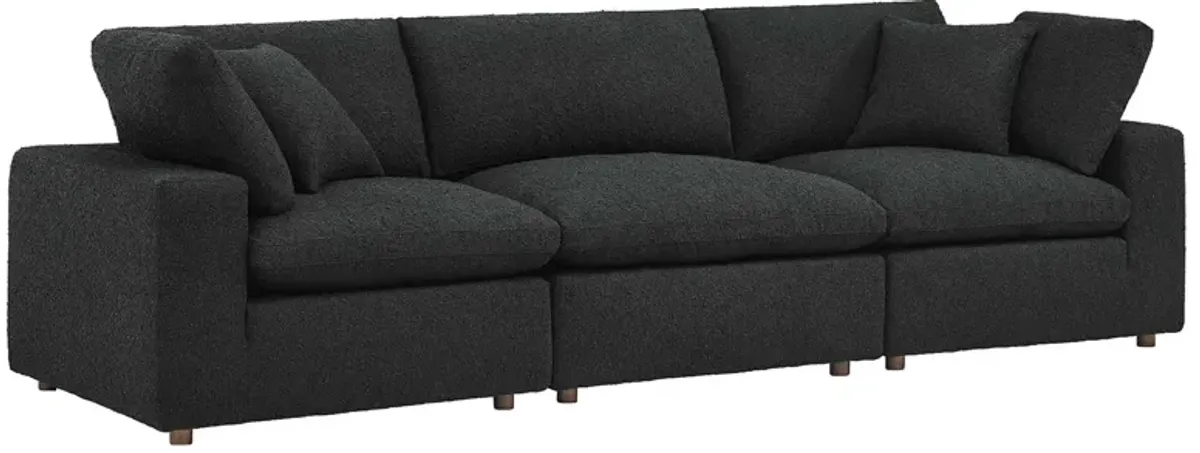 Commix Down Filled Overstuffed Boucle Fabric 3-Seater Sofa