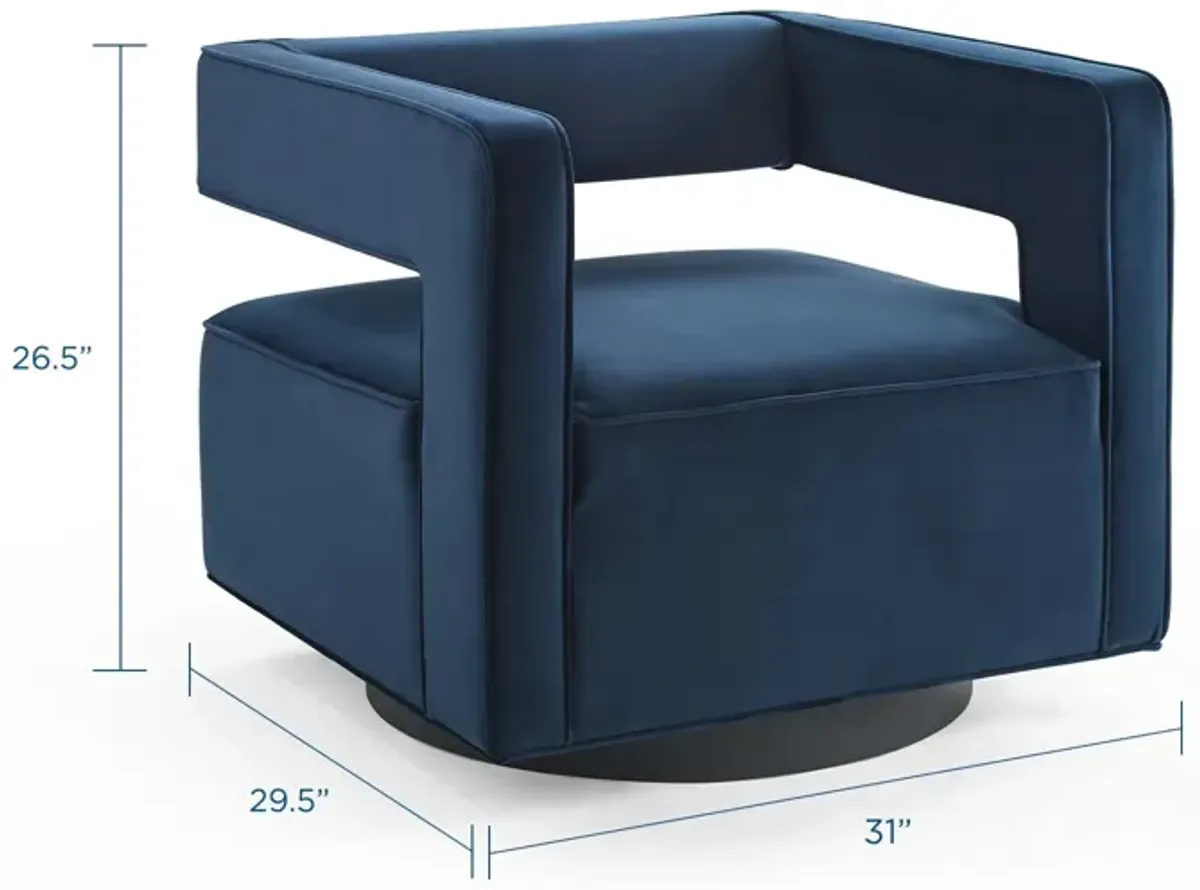 Booth Performance Velvet Swivel Armchair