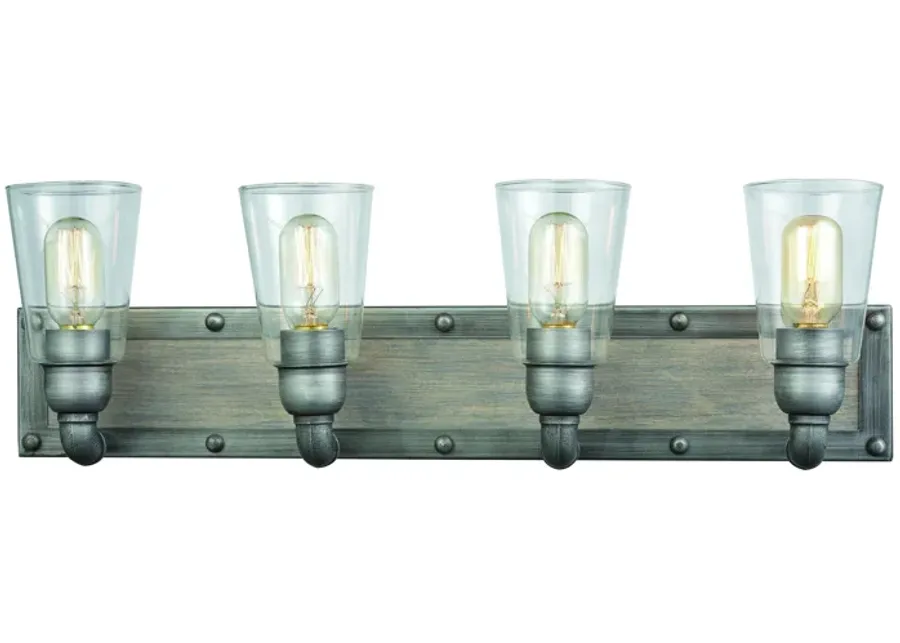 Platform 27" Wide 4-Light Vanity Light - Weathered Zinc