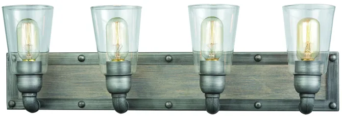 Platform 27" Wide 4-Light Vanity Light - Weathered Zinc