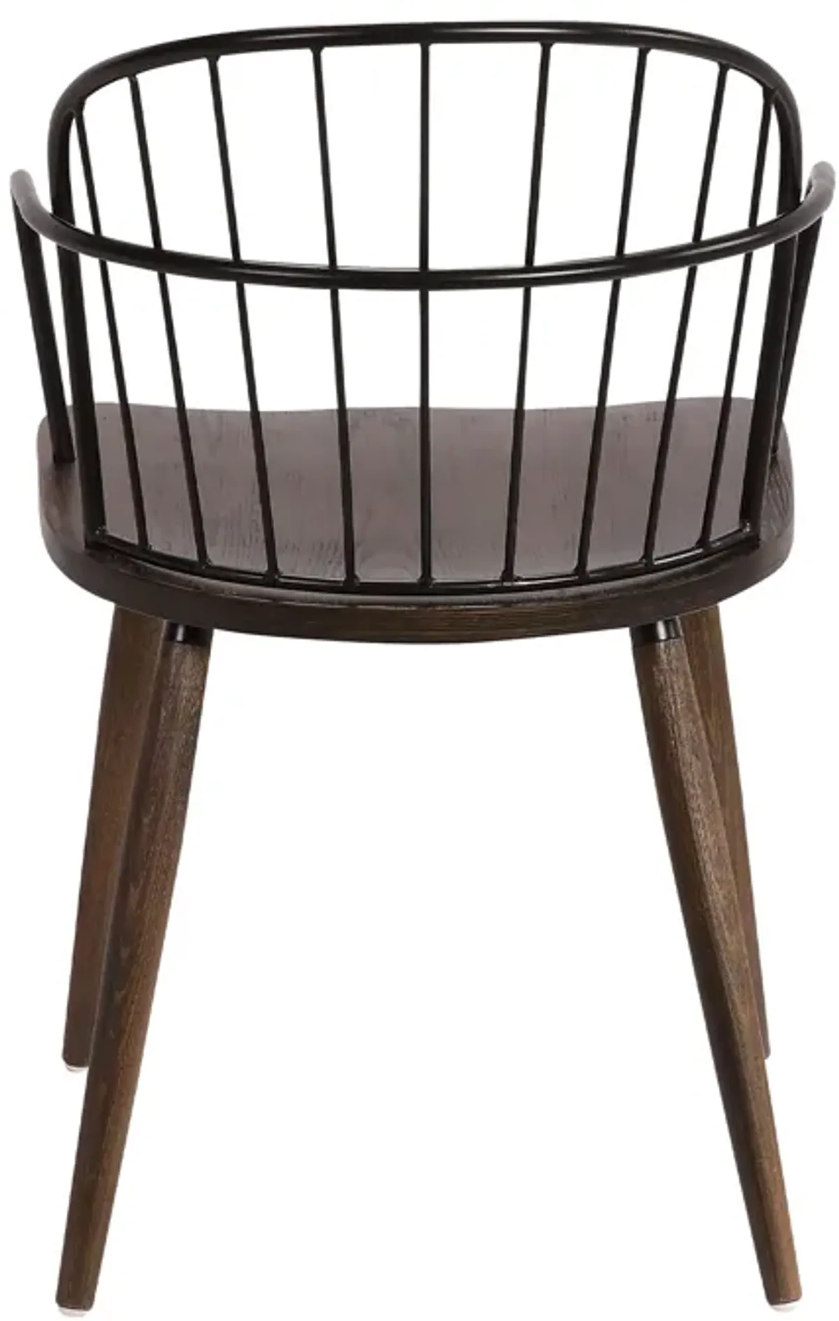 Bradley Steel Framed Side Chair in Black Powder Coated Finish and Walnut Glazed Wood