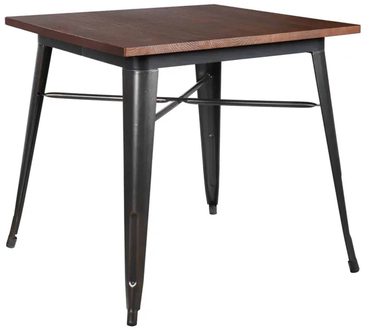 Danne 32" Dining Table in Antique Black with Walnut Top