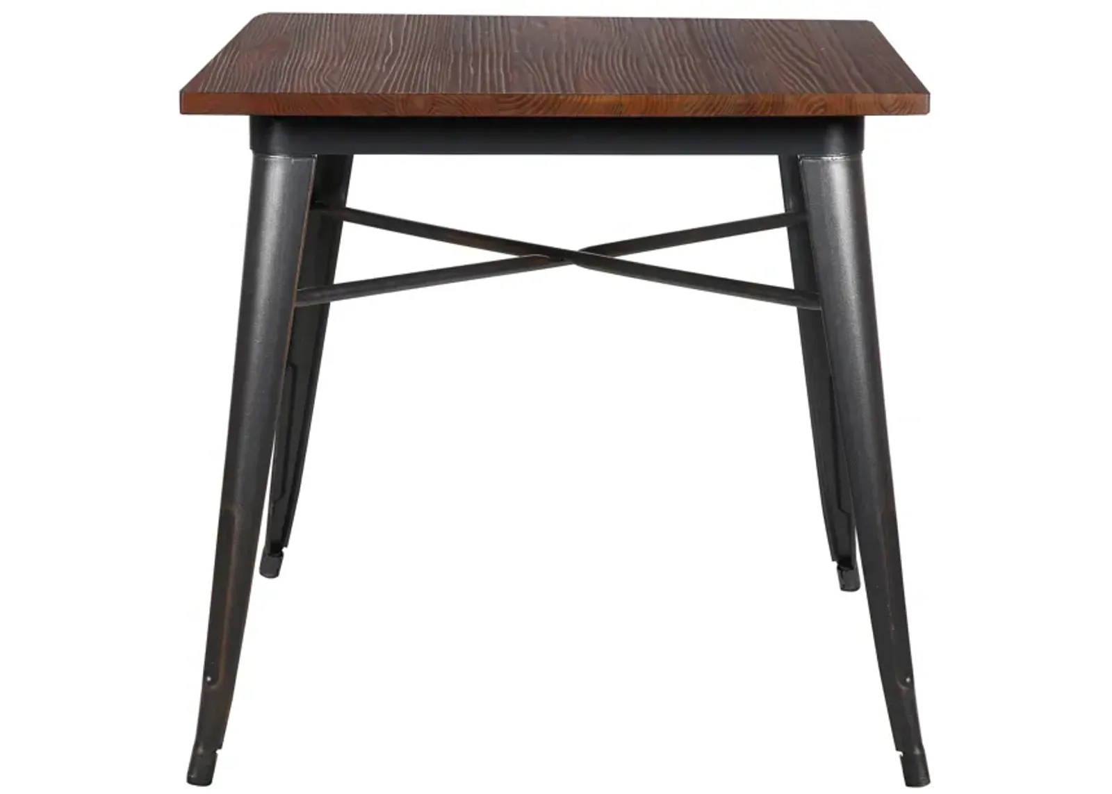 Danne 32" Dining Table in Antique Black with Walnut Top