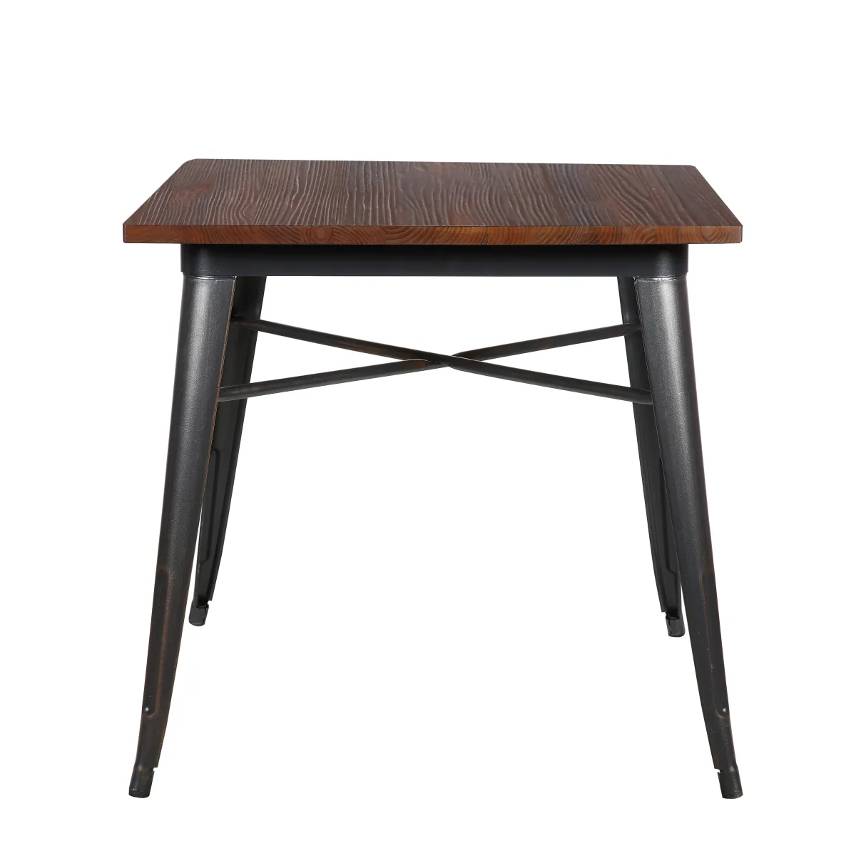 Danne 32" Dining Table in Antique Black with Walnut Top