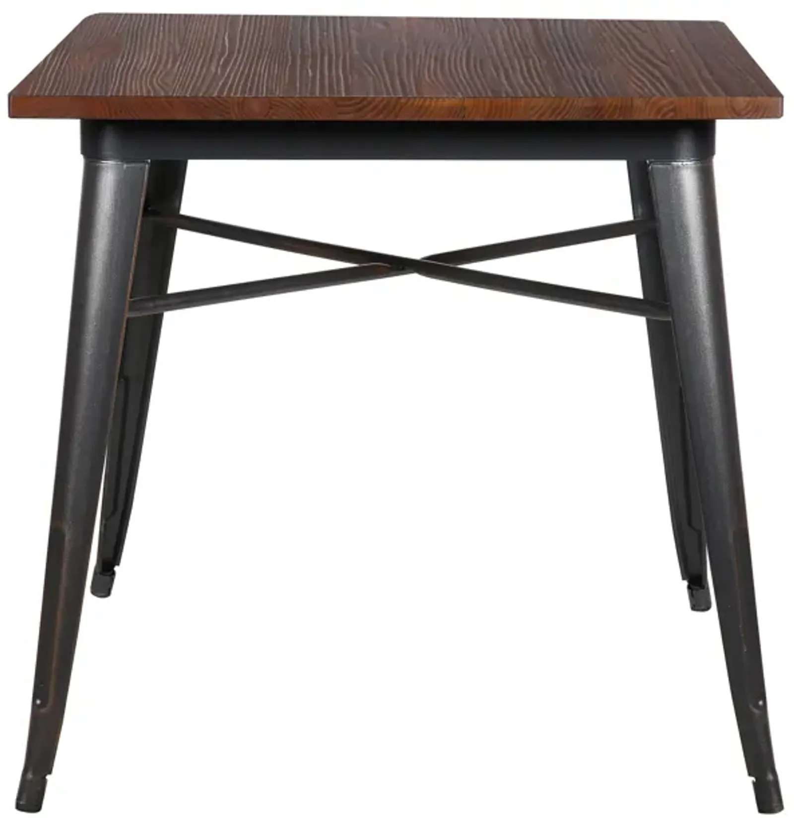 Danne 32" Dining Table in Antique Black with Walnut Top